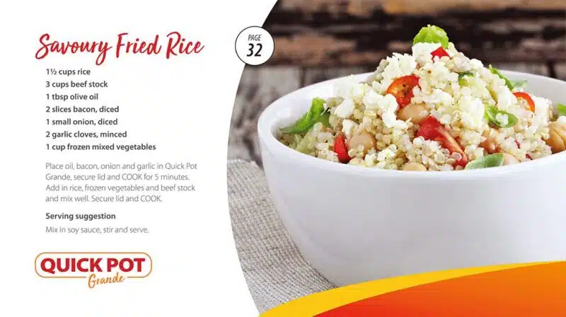 Quickpot Grande Recipe book - Savoury fried rice