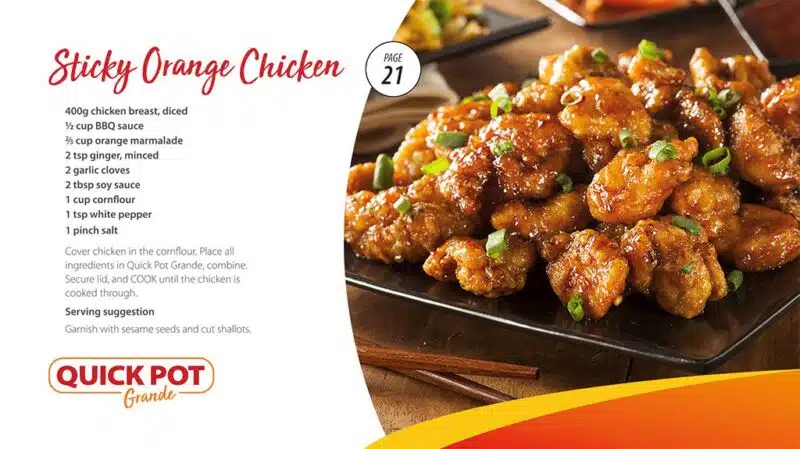 Quickpot Grande Recipe book - Orange chicken